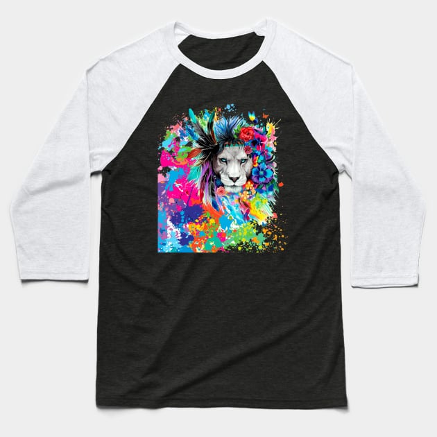 Graphic Design Multi Lion Baseball T-Shirt by Sveteroc